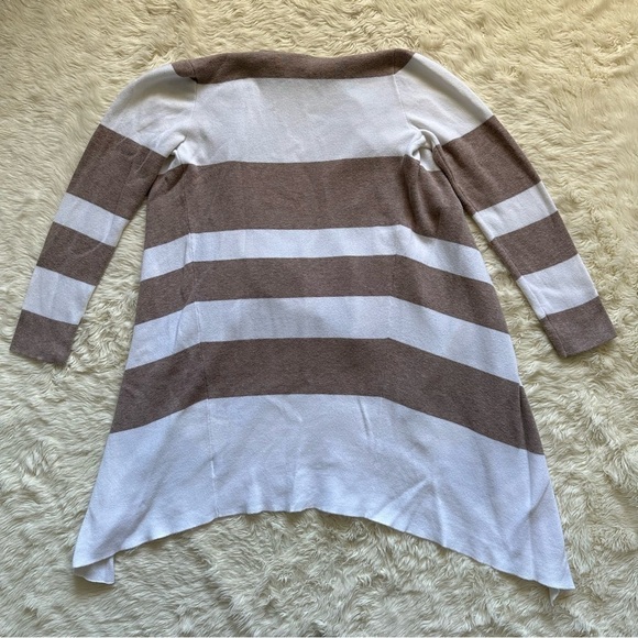 525 America Cardigan Sweater Waterfall Draped Open Front Long Sleeve Stripes S - Picture 2 of 11